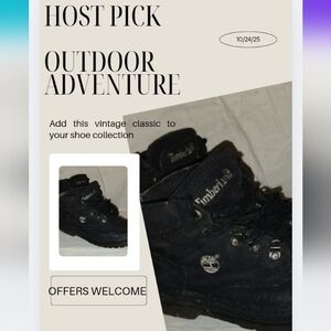 Vintage Timberland Men's Dark Boots